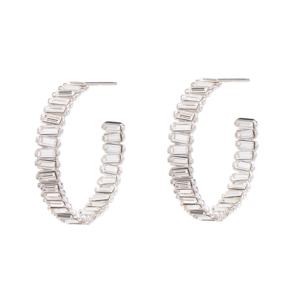 Melissa Lovy BABY SERENA HOOPS IN RHODIUM -never worn